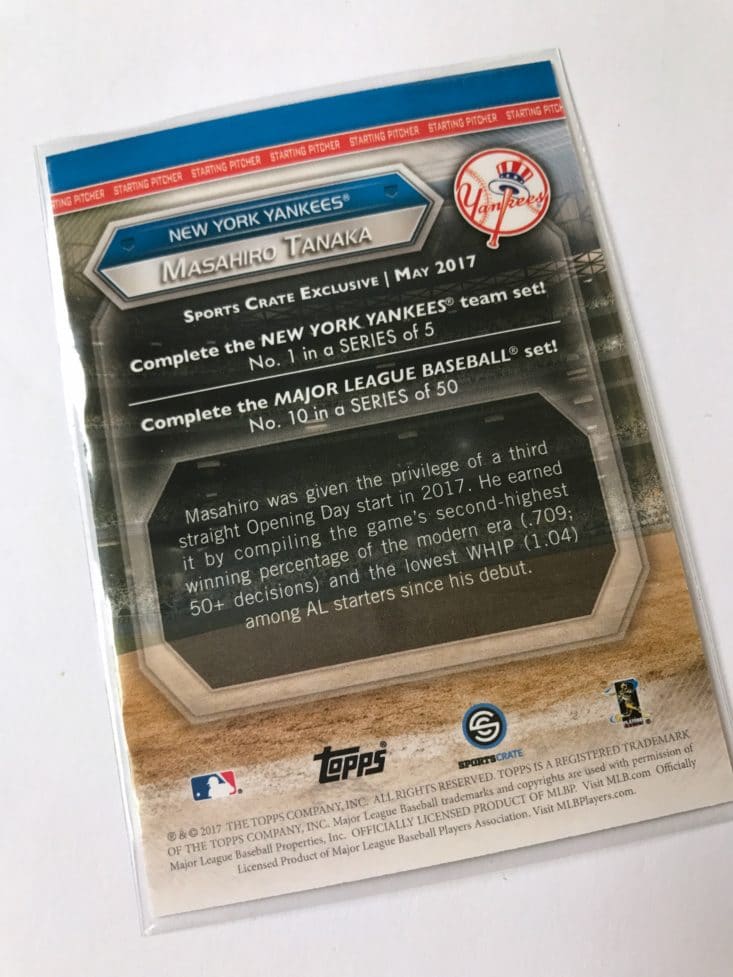 Sports Crate by Loot Crate - Yankees - May 2017