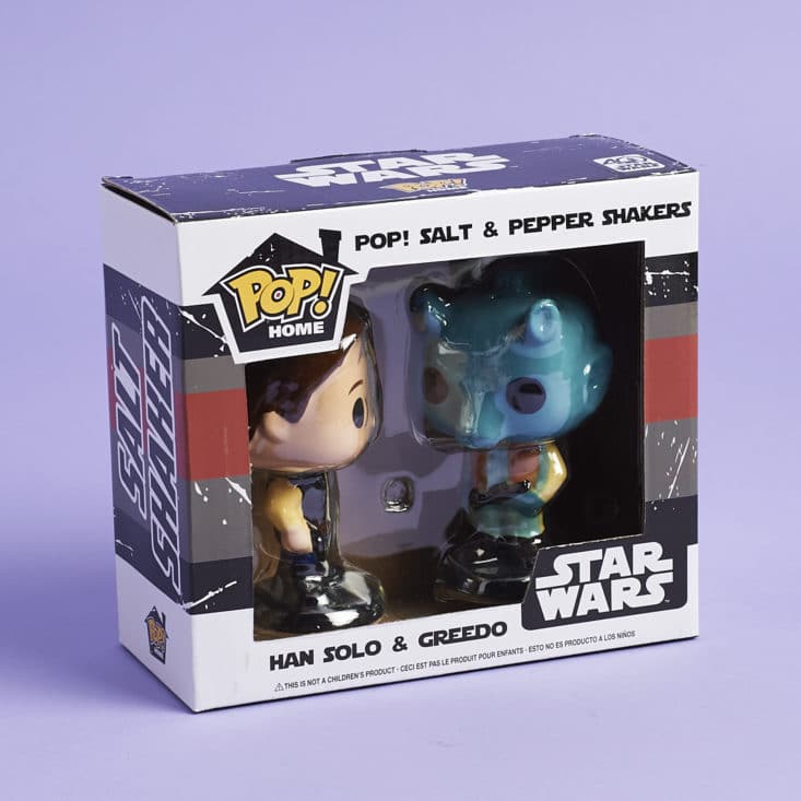 Star Wars Smugglers Bounty - May 2017 - 40th Anniversary - Han Solo and Greedo Salt and Pepper Shakers packaging