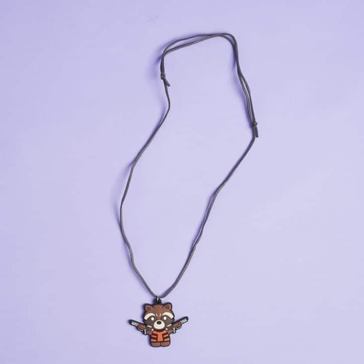 Super Geek Box - May 2017 - Galaxy - Rocket Raccoon necklace out of box