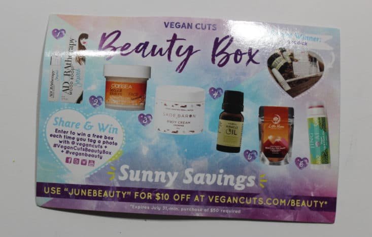 Vegan Cuts Beauty June 2017 Box