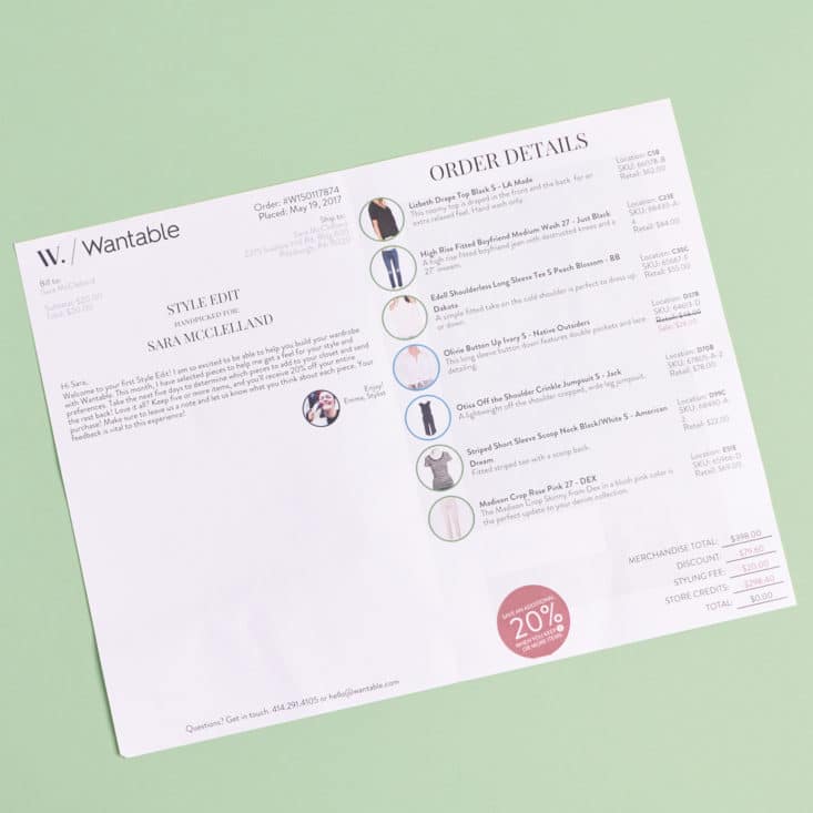 Wantable Style Edit Women's Clothing Subscription Box June 2017