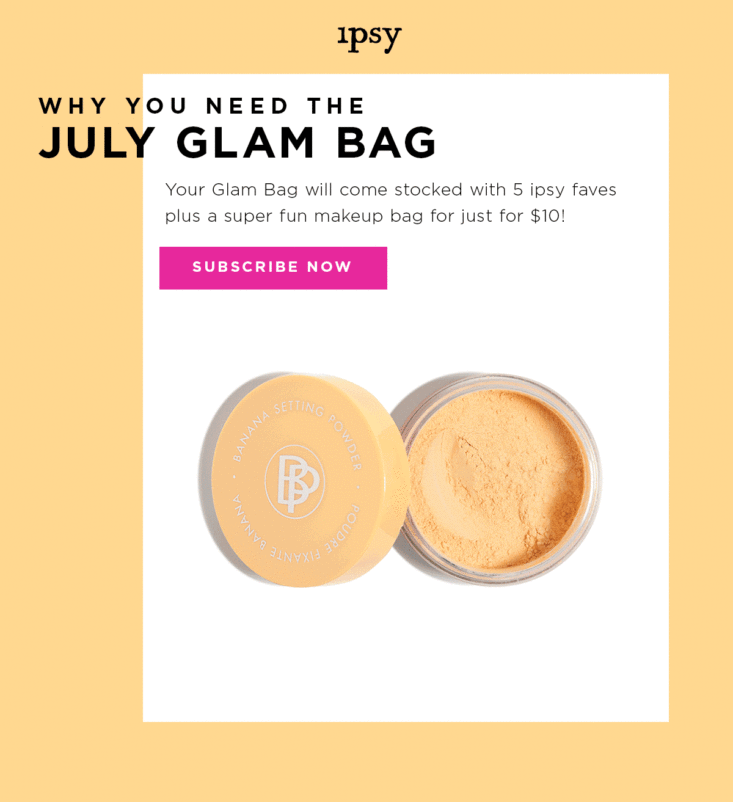 Ipsy Glam Bag Samples - July 2017