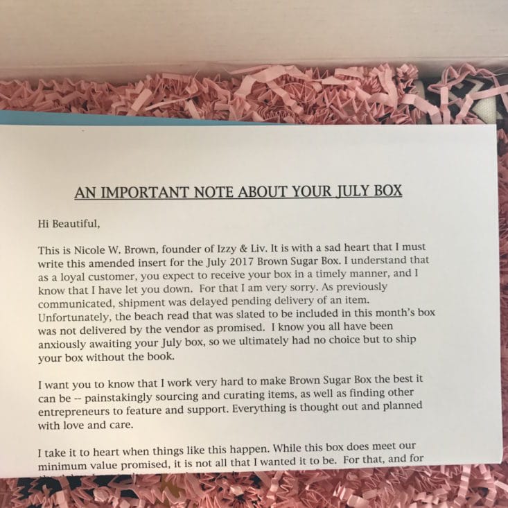 Brown Sugar Box July 2017 Women of Color Subscription Box