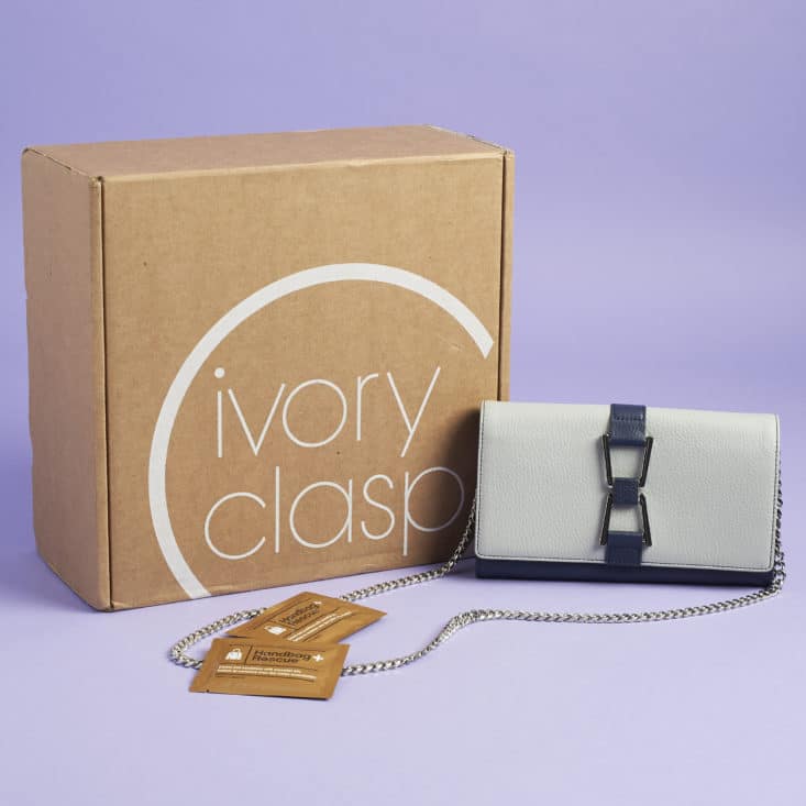 See the cute handbag I got in my Ivory Clasp purse subscription for August!