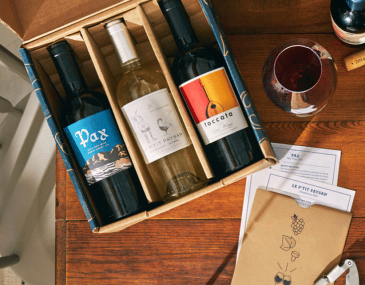 Blue Apron Wine bottles are smaller than normal wines, perfect for sharing with two.