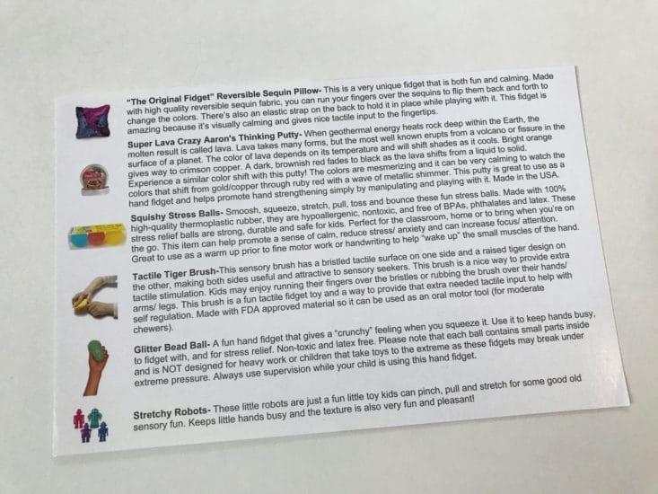Sensory TheraPlay July 2017 Kid's Subscription Box