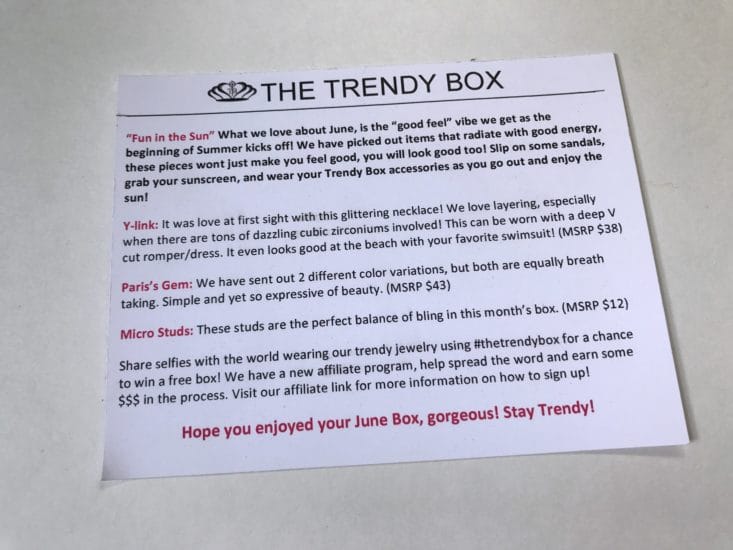 Trendy Box Fun in the Sun June 2017 Box