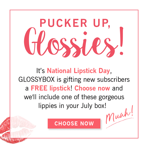 GlossyBox Coupon – FREE Lipstick of Your Choice!