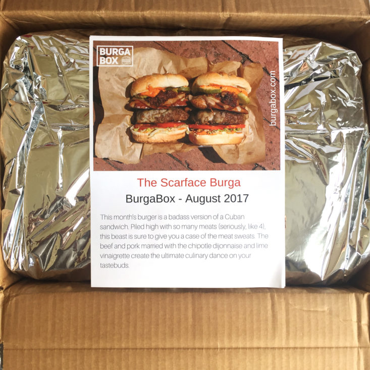 BurgaBox August 2017 Meal Kit Subscription Box