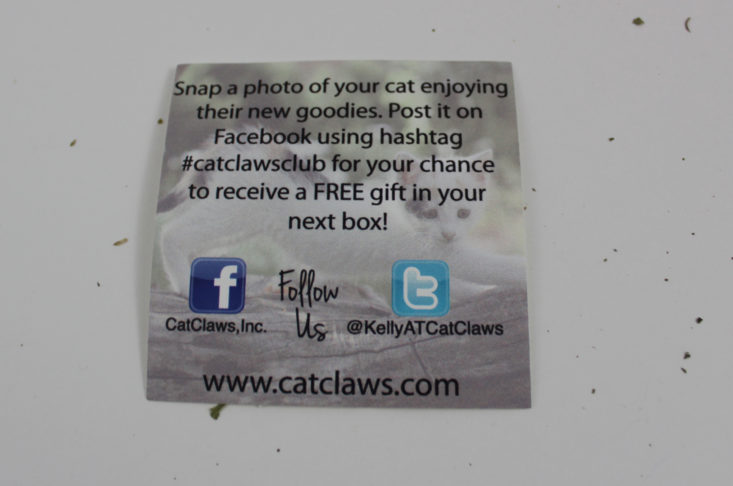 Cat Claws Club August 2017 Pet Subscription Box