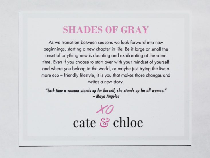 Cate and Chloe August 2017 Women's Jewelry Subscription Box