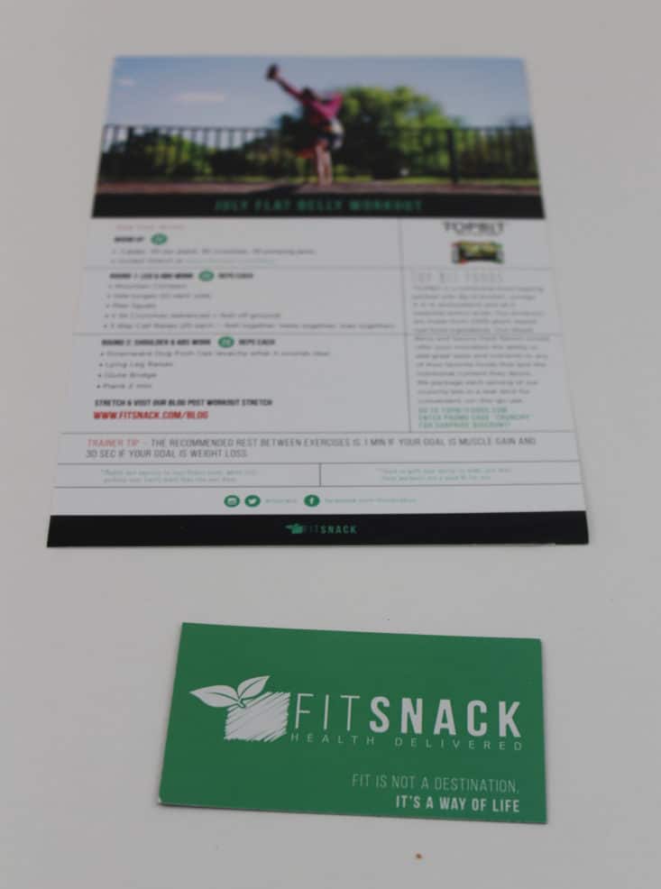 FitSnack Box July 2017 Healthy Snack Subscription Box