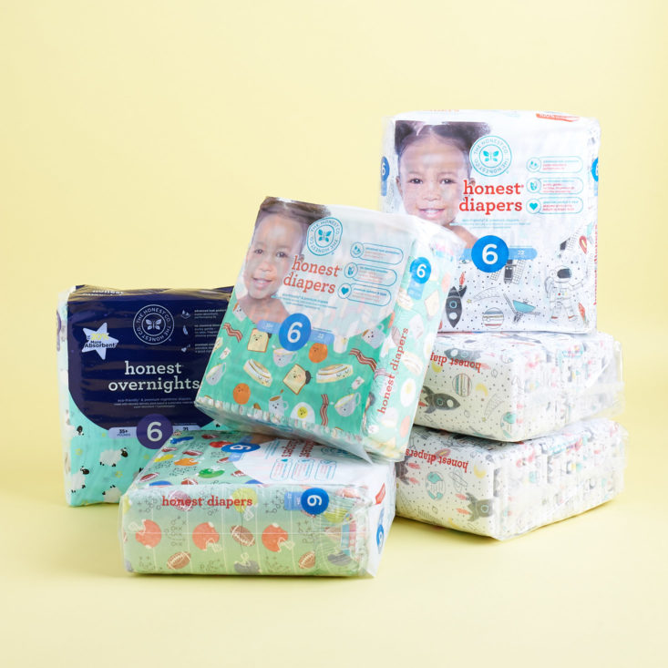 Honest Diapers, 6 packages size 6
