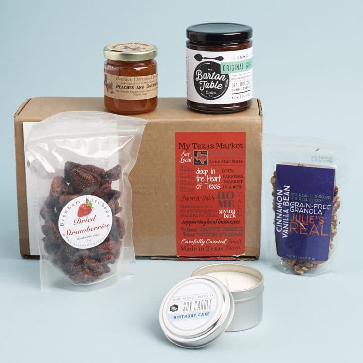 Check out the Texan food and decor products in the July My Texas Market subscription box!