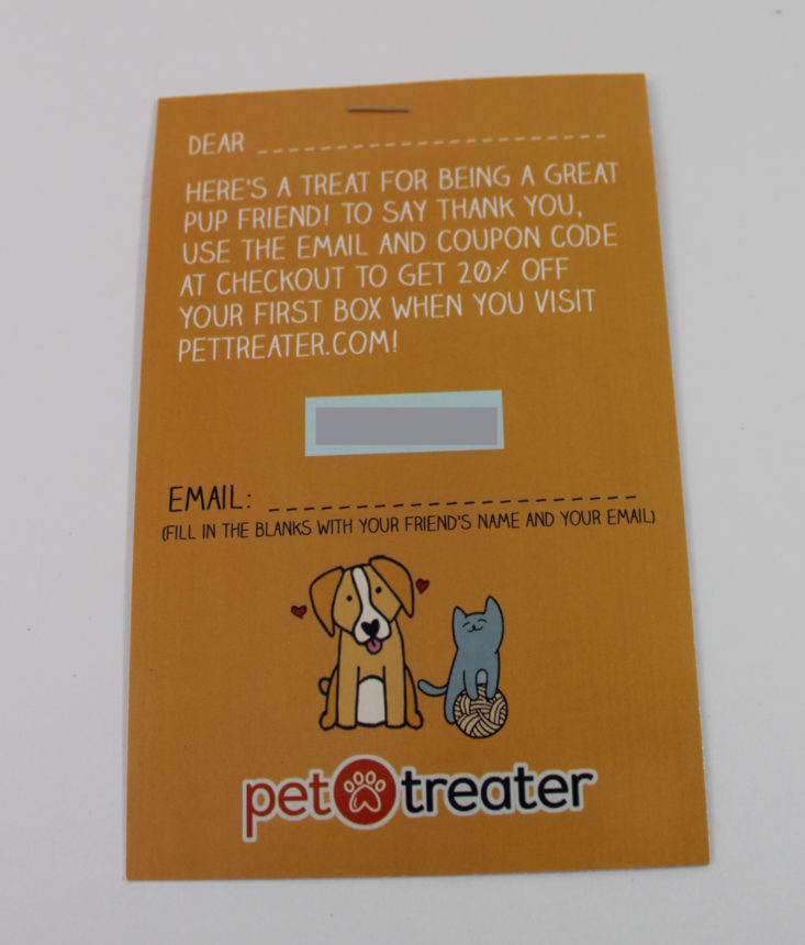 Pet Treater August 2017 Dog Subscription Box