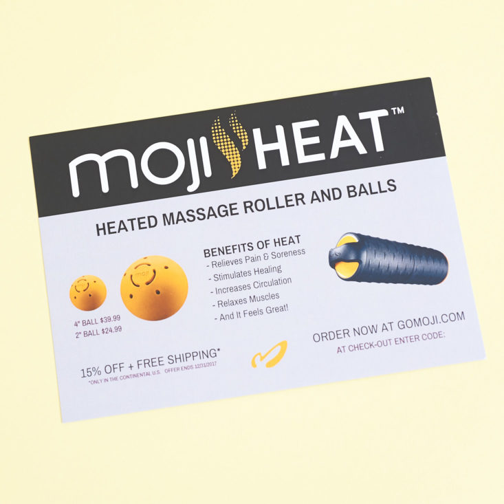 Runners World Box 005 August 2017 Review - Moji Heat card