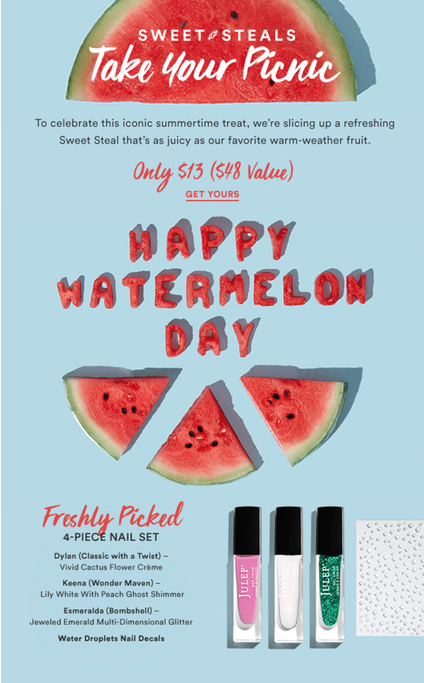Julep Freshly Picked Sweet Steal 4-Piece Set for $13 + COUPON!