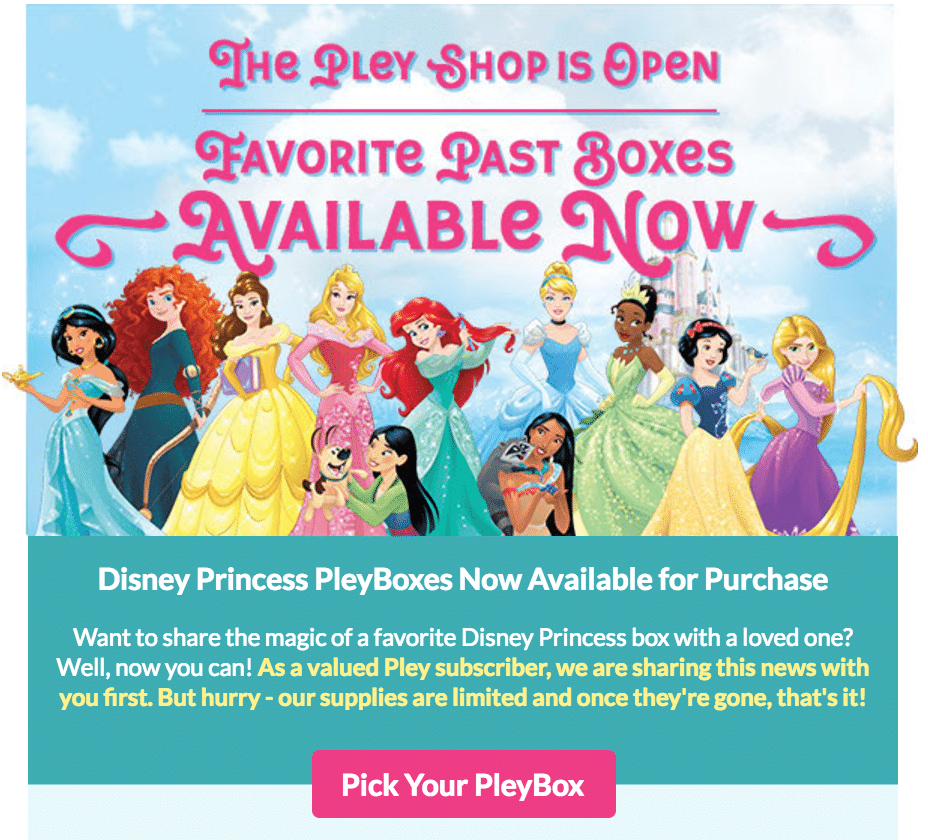 Past Disney Princess Pley Boxes Available For Purchase!