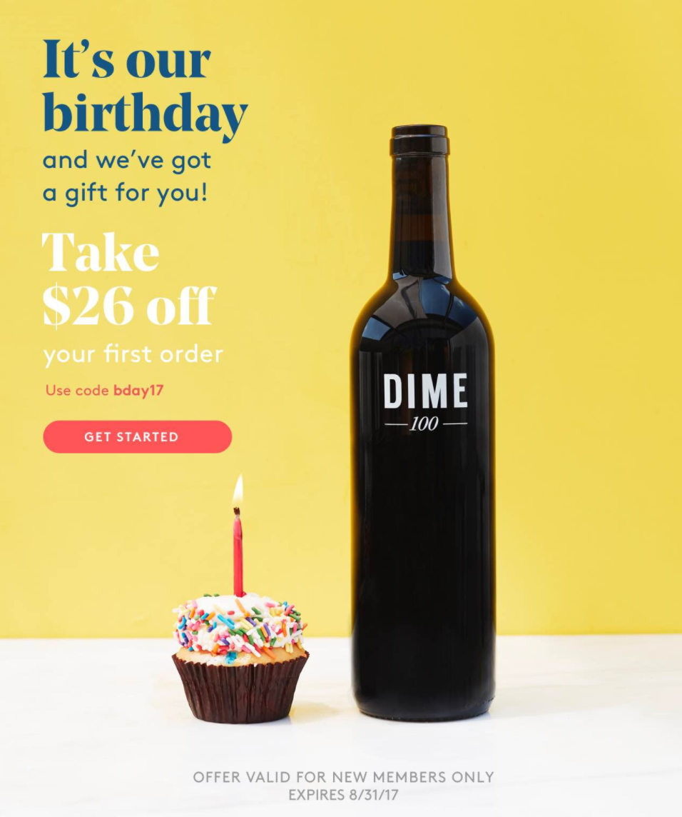 Winc Birthday Coupon – $26 Off Your First Box!