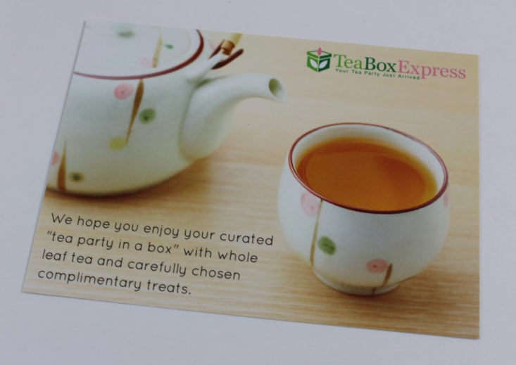 Tea Box Express August 2017 Tea Subscription Box