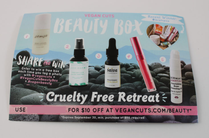 Vegan Cuts Beauty August 2017 Green Beauty Subscription Box