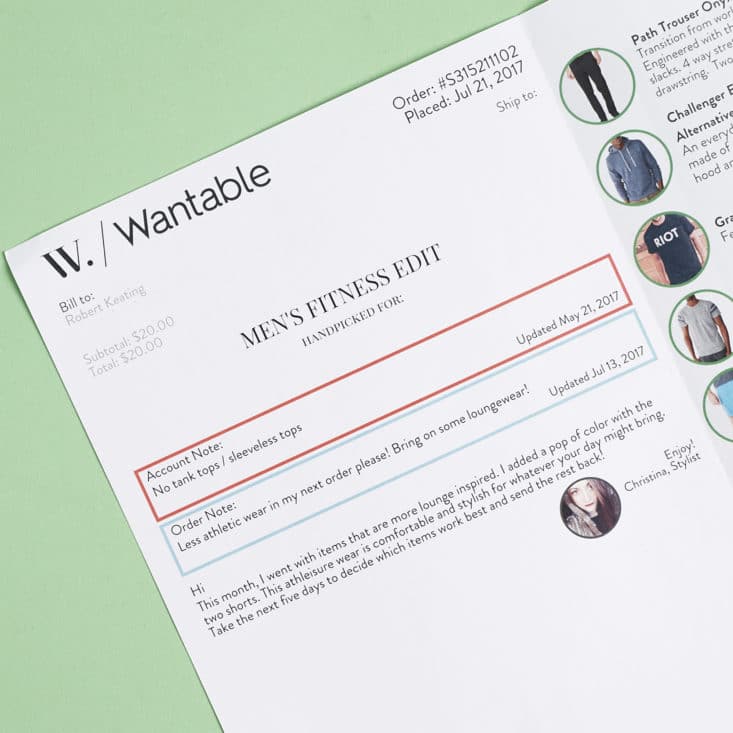 Wantable Mens Fitness August 2017 Clothing Subscription Box