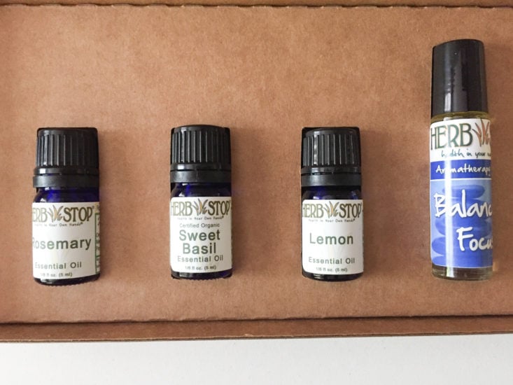 AromaBox by Herb Stop August 2017 Essential Oils Subscription Box