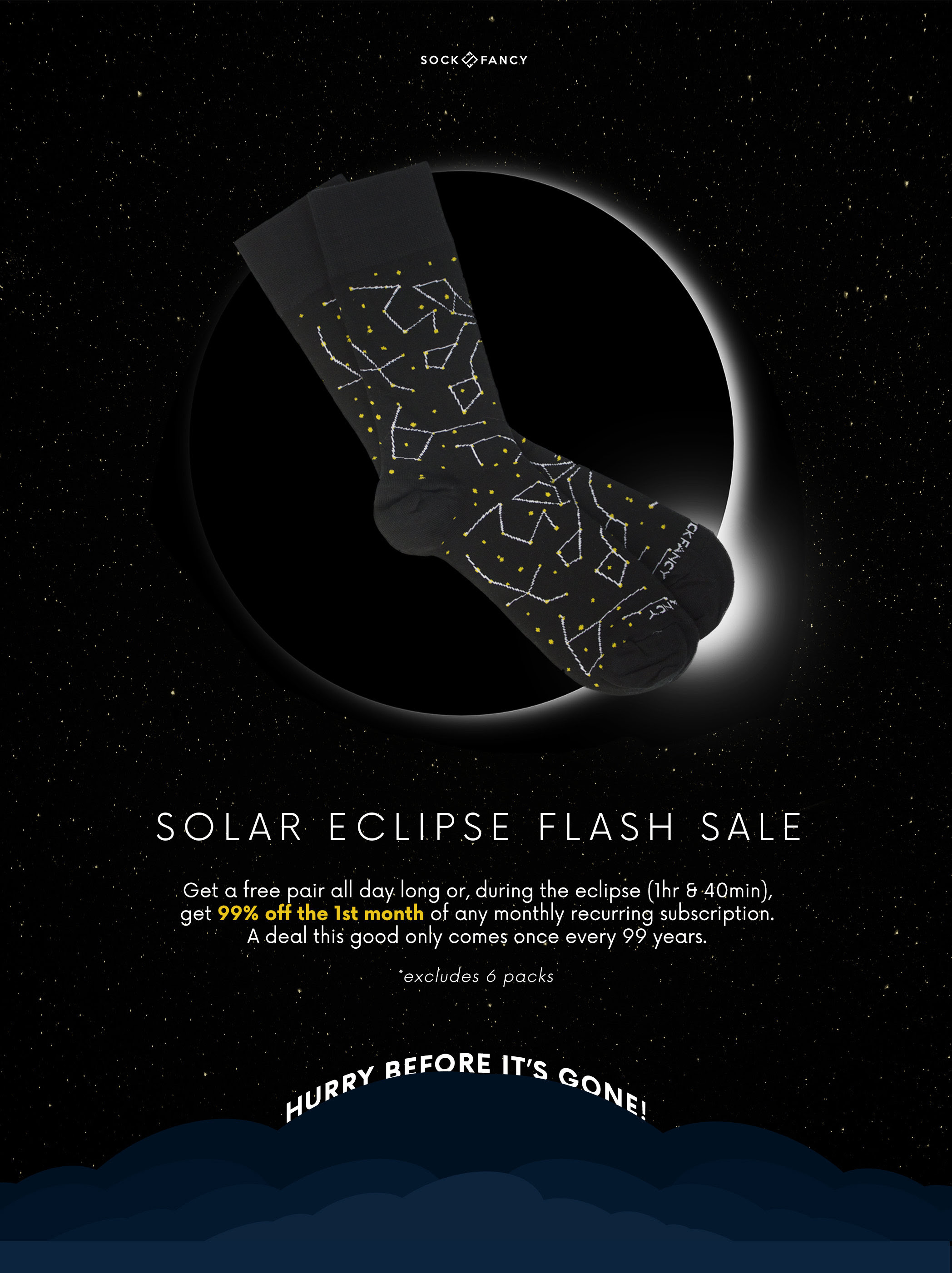 Sock Fancy Eclipse Coupon – Free Pair of Socks with Subscription + 99% Off Your First Month!