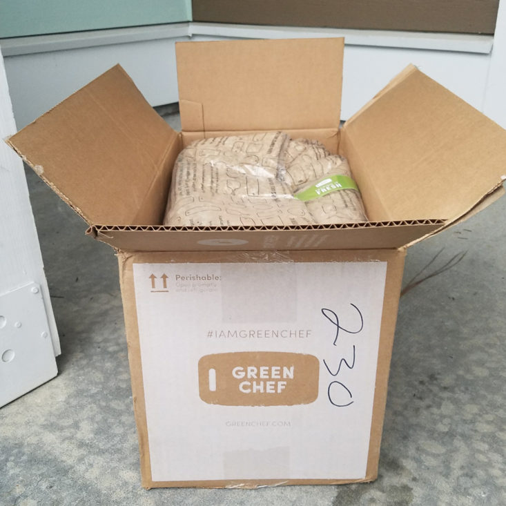Green Chef August 2017 Meal Kit Delivery Box
