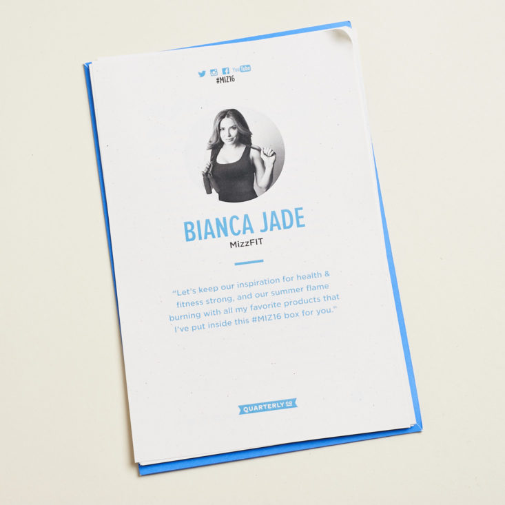 Check out the fitness and wellness products in the new Quarterly Co. box by Bianca Jade!