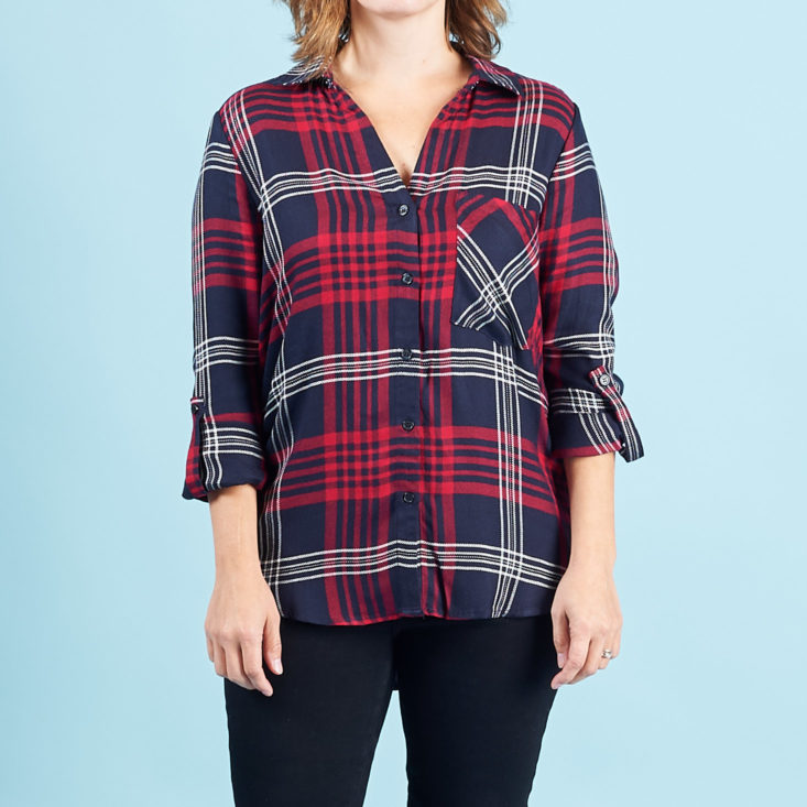 StitchFix Petite Fall 2017 Review - Outfit #2 Plaid Shirt Detail