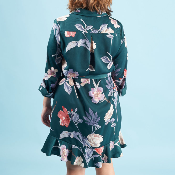 StitchFix Petite Fall 2017 Review - Outfit #3 Green Floral Ruffle Dress