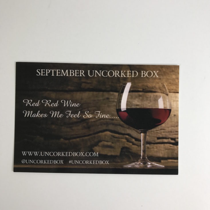 Uncorked September 2017 Wine Themed Subscription Box