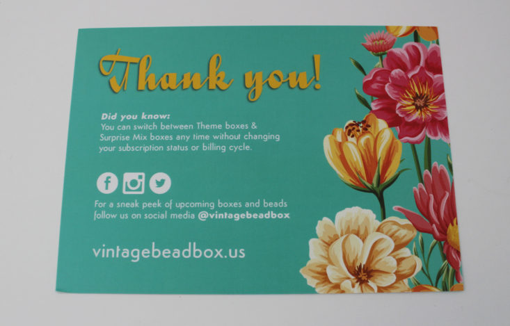 Vintage Bead Box September 2017 Crafting and DIY Subscription Box