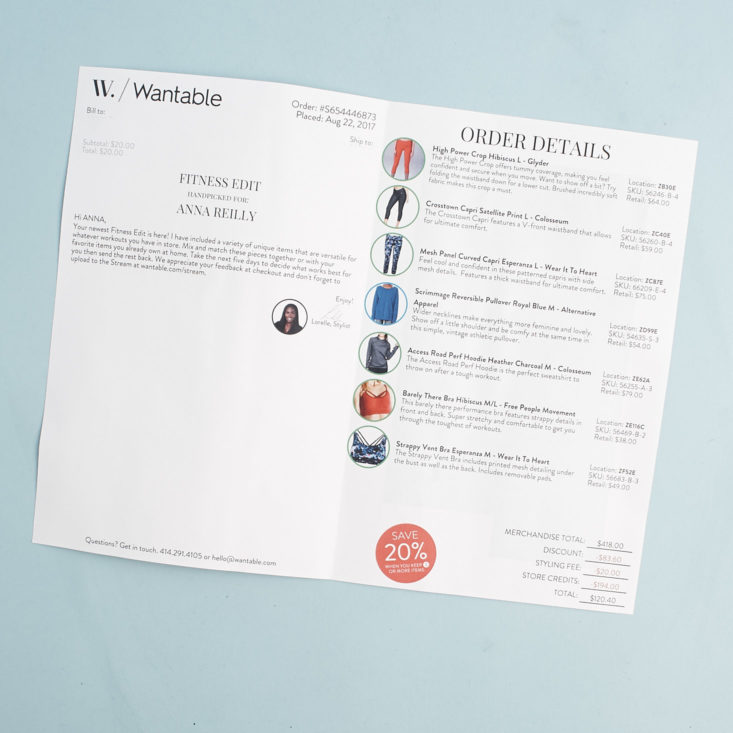 See the cute workout and yoga clothes inside my latest Wantable Fitness subscription box!