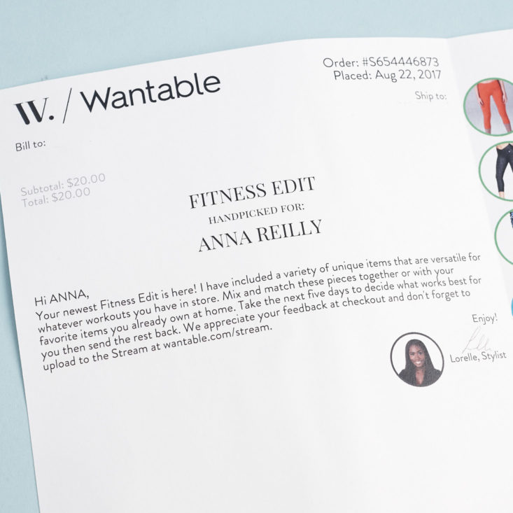 See the cute workout and yoga clothes inside my latest Wantable Fitness subscription box!