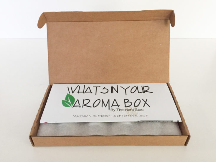 aroma box by herb stop - autumn is here - september 2017 Essential Oils Subscription Box