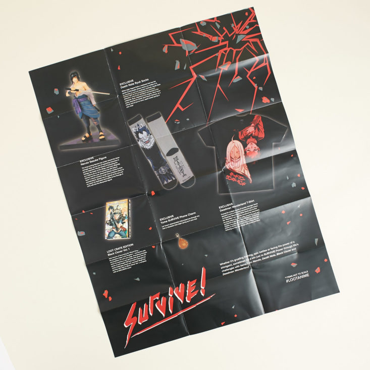 See the collectibles, tee, and other surprises in the Survive! October Loot Anime subscription box!