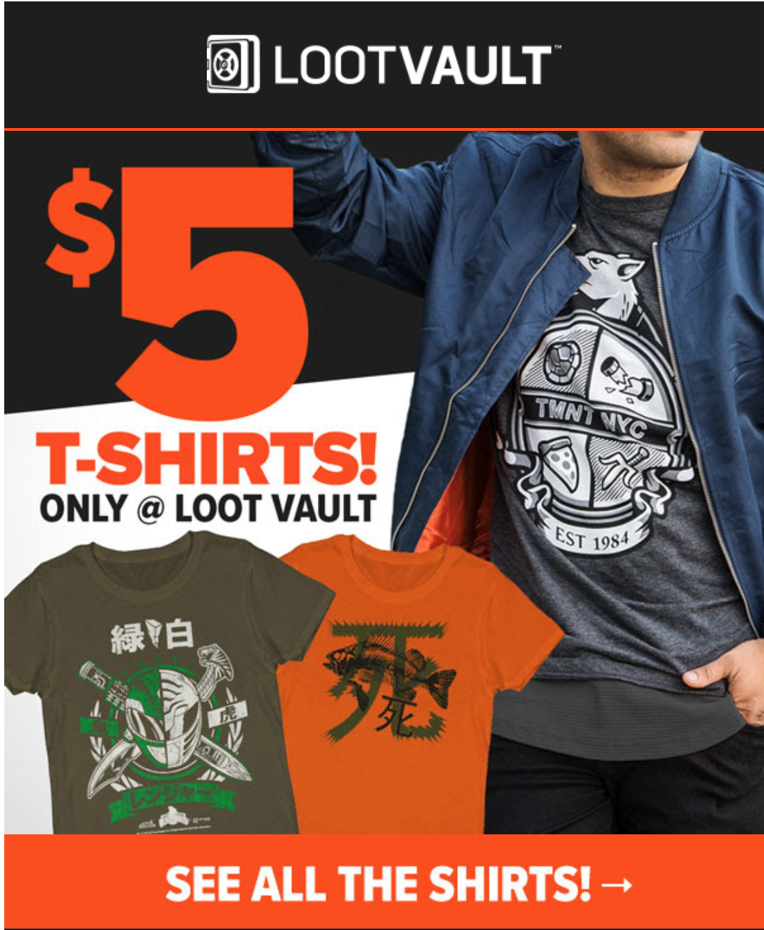 Loot Vault Flash Sale – $5 Shirts!