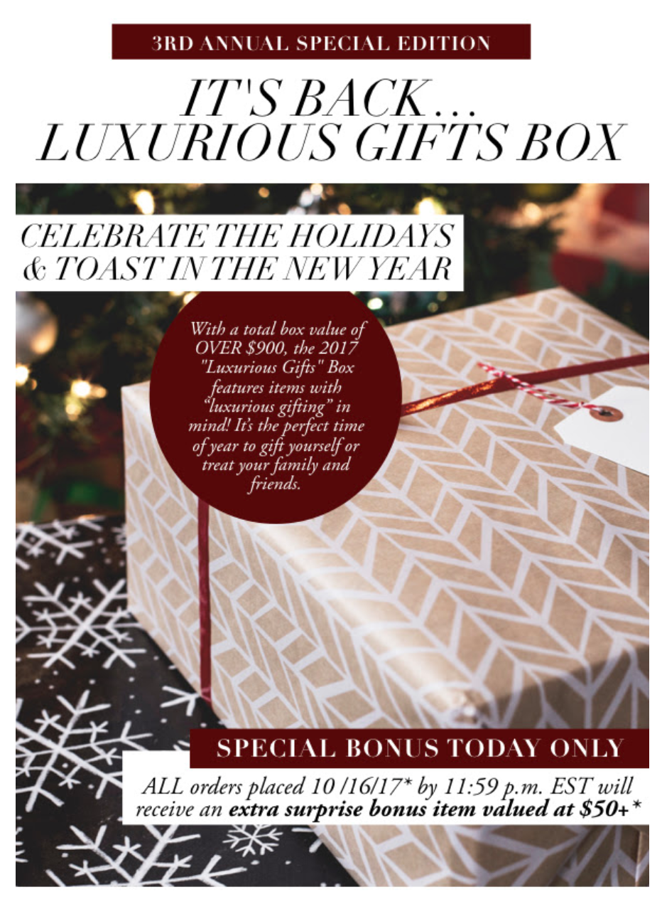 Luxor Box December 2017 Luxurious Box Special Edition Spoiler #3!
