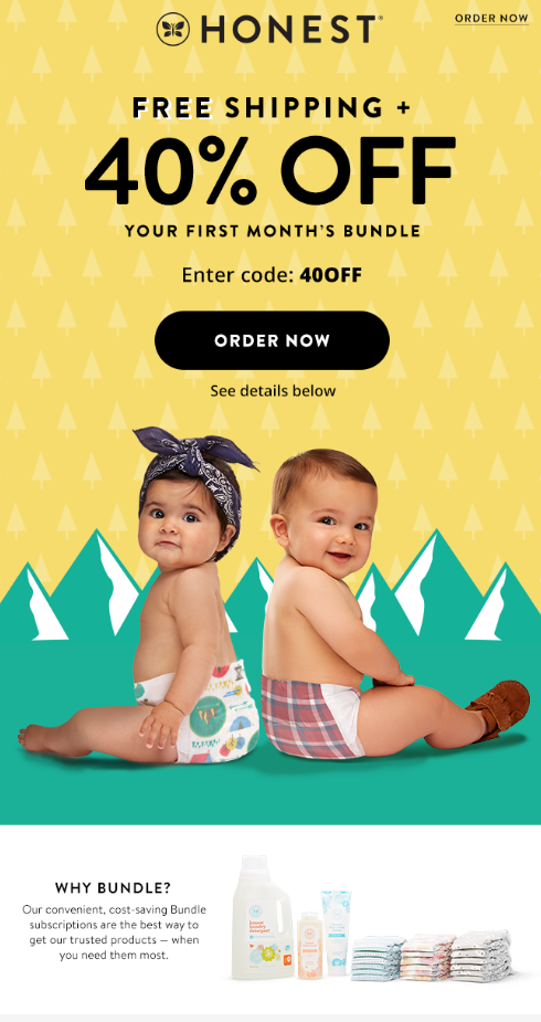 Honest Company Coupon – 40% Off Your First Bundle + Free Shipping!