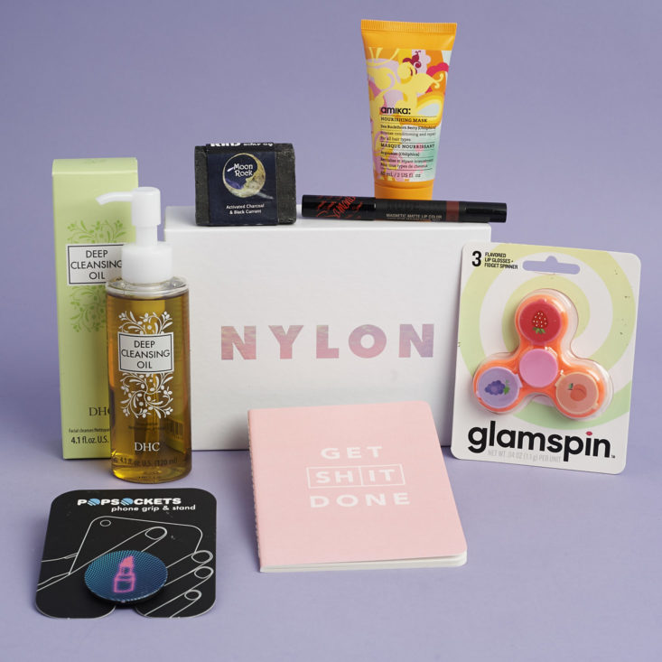 Group shot of Nylon Box November 2017 contents