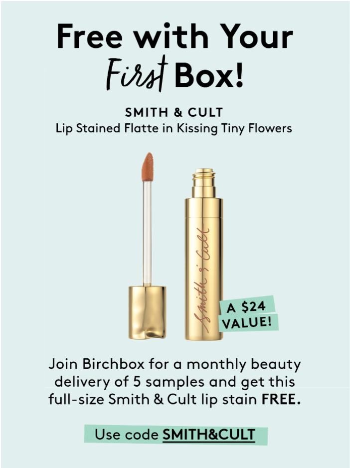 Birchbox Coupon – FREE Full Sized Smith & Cult Lip Stain!