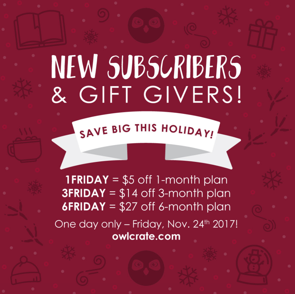OwlCrate Black Friday Deals – Save Up to $27 Off Subscriptions!