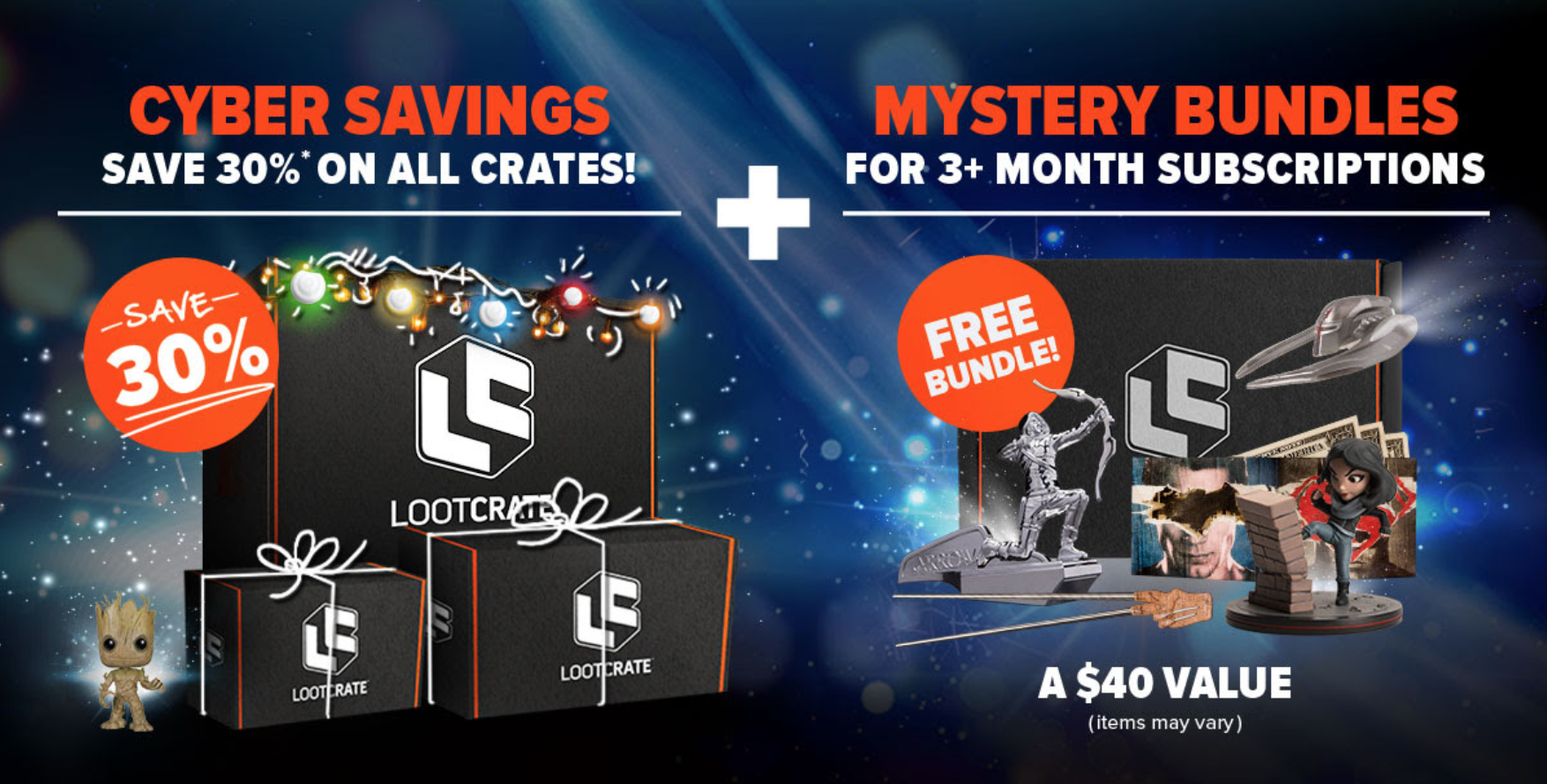 Loot Crate Cyber Monday Deal – 30% Off ALL Subscriptions + FREE Mystery Bundles!