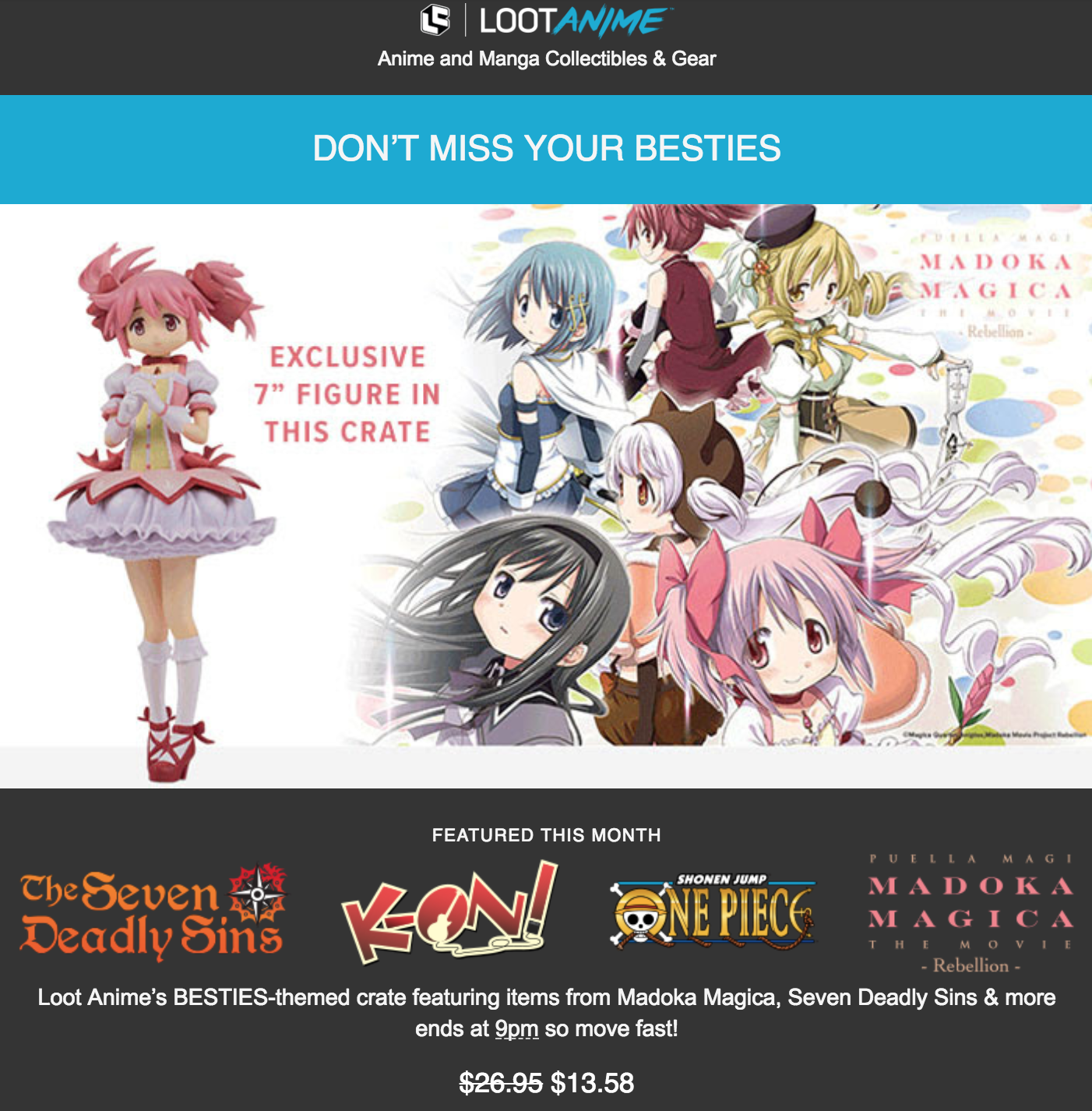 Loot Anime Cyber Monday Flash Sale! Save 50% Off Your First Box!