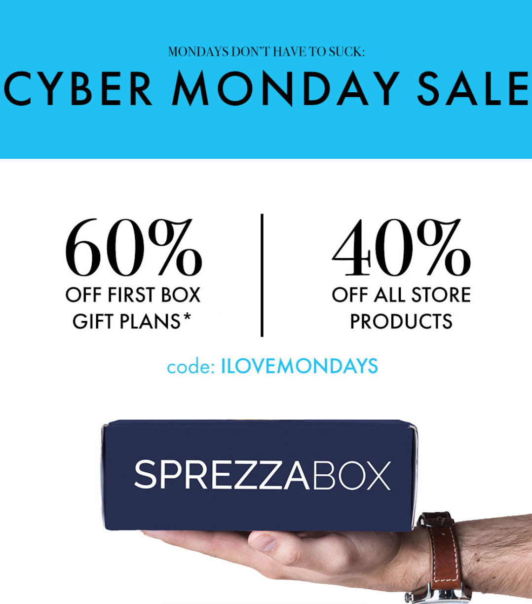 SprezzaBox Cyber Monday Sale – First Box for $10 + 40% Off Store!