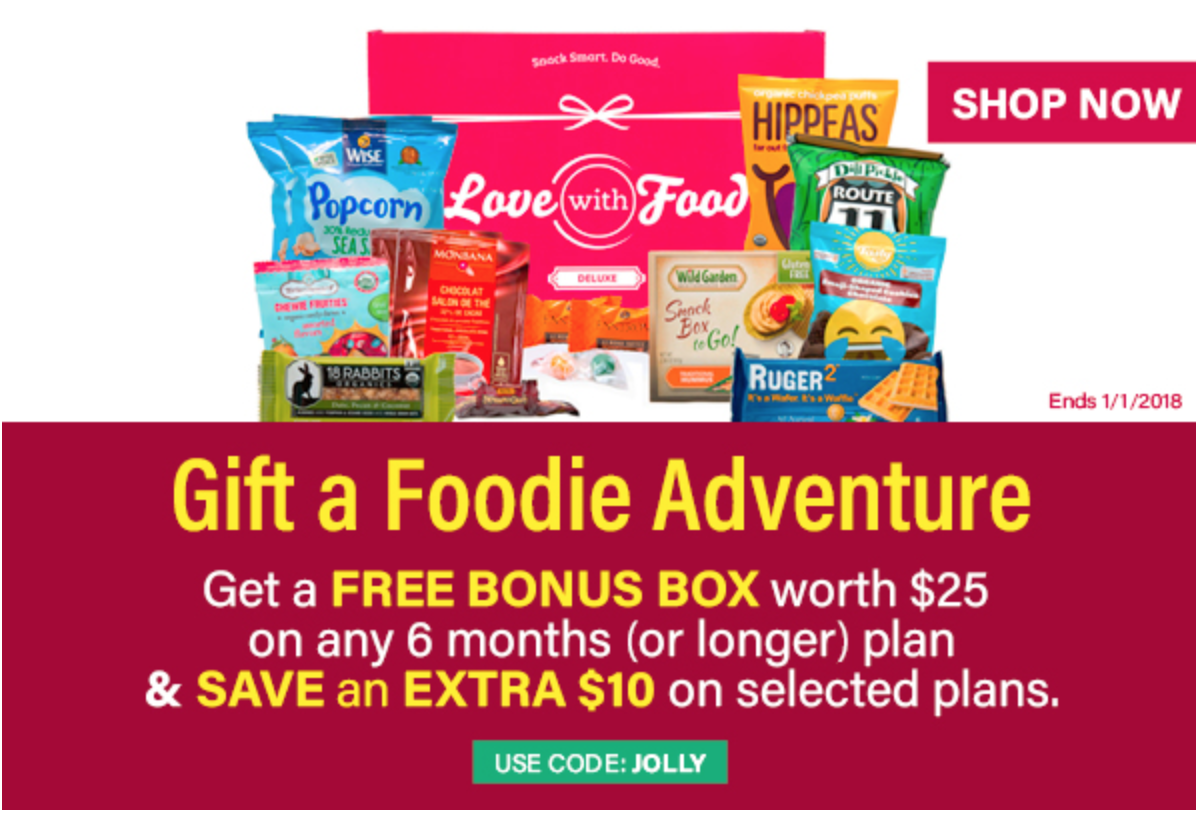 Love with Food Sale! Free $25 Bonus Box + $10 Off Subscriptions!