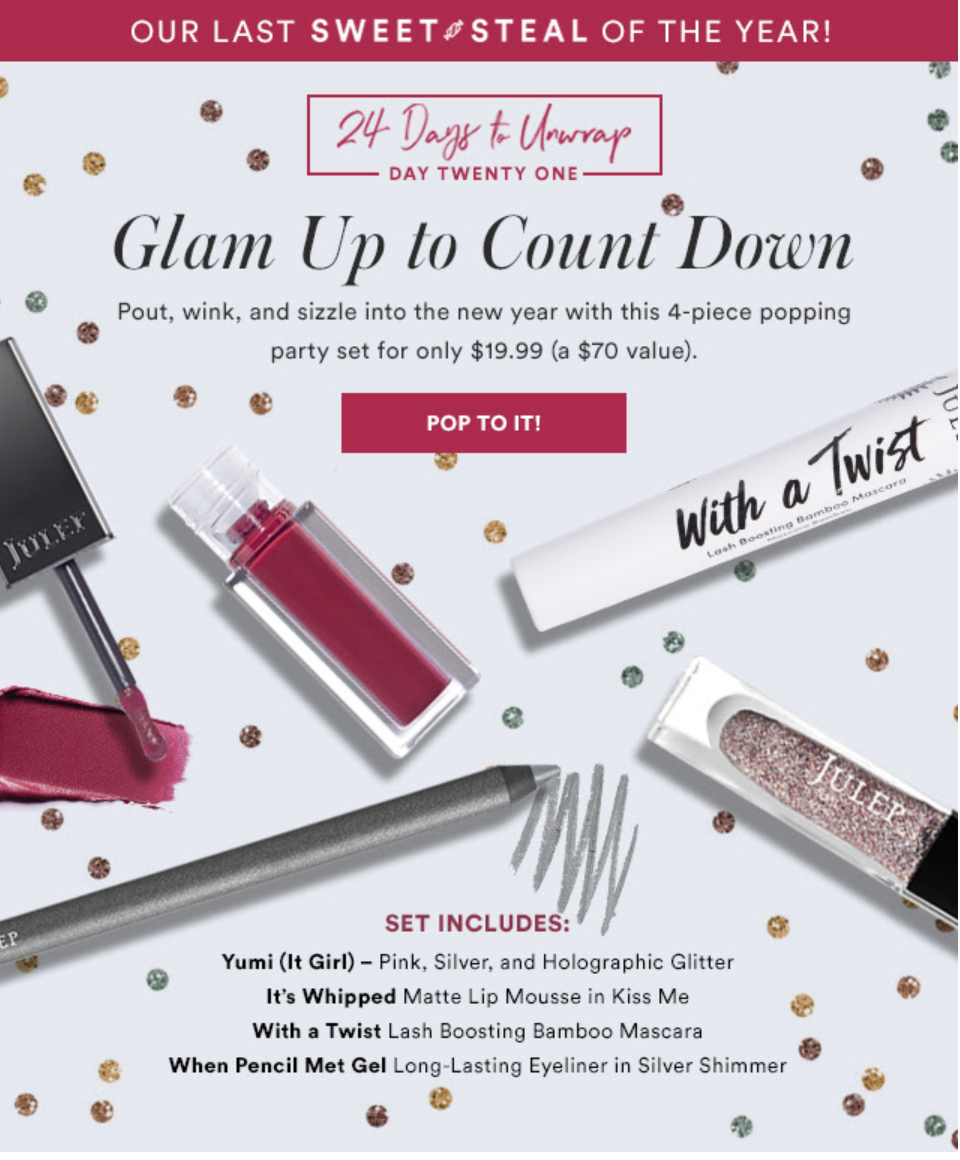 Julep 24 Days to Unwrap Sale – Julep Sweet Steal 4-Piece Set for $19.99!