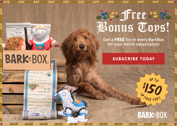 New BarkBox Coupon – Free Bonus Toy Every Month with Longer Subscription!
